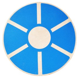Fitvids Non-Slip Wooden Wobble Balance Board Core Trainer 15.55-inch Diameter with 360 Rotation for Stability Training, Blue