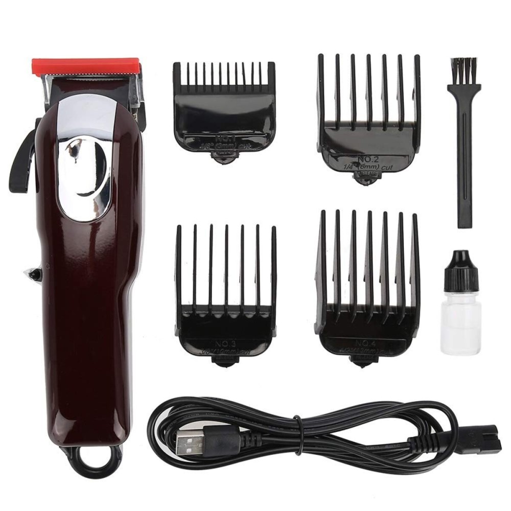 Hair Clipper, Professional USB Barbering Clipper Home Hair Cutting Kit with 4 Limit Combs for Men Women Kids Family Use