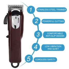 Hair Clipper, Professional USB Barbering Clipper Home Hair Cutting Kit with 4 Limit Combs for Men Women Kids Family Use