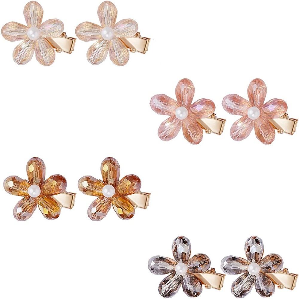 Crystal Hair Clips Small Pearl Hairpins Textention Fashion Hair Barrettes Decorative Bling Hair Accessories for Women Ladies