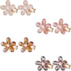 Crystal Hair Clips Small Pearl Hairpins Textention Fashion Hair Barrettes Decorative Bling Hair Accessories for Women Ladies