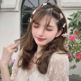 Crystal Hair Clips Small Pearl Hairpins Textention Fashion Hair Barrettes Decorative Bling Hair Accessories for Women Ladies