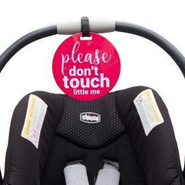 THREE LITTLE TOTS - Pink Please Don\'t Touch Baby Car Seat Sign or Stroller Tag - CPSIA Safety Tested