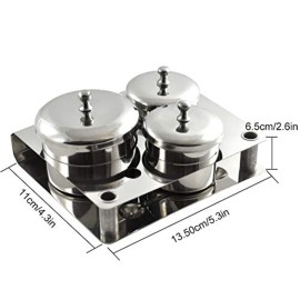 Nail Liquid Container, Mini Stainless Steel Dish Pot Liquid Powder Cup Lid Bowl Nail Art Tools Acrylic Nail Art Equipment Mini Bowl Cup Tray Pot Container Organizer Holder with Lid, 3pcs