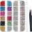 4488 Pieces Nail Art Rhinestones Crystal Flatback Rhinestones with Picker Pick Up Tweezers for Nails Art Clothes Shoes Bags Decoration(Colorful, AB Color and Clear)