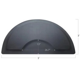Salon Chair Anti-Fatigue Floor Mat for Barber Shop - 3\'x5\' Black Semi Circle for Hair Stylist - 1/2 Thick Standing Mat