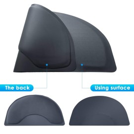 Salon Chair Anti-Fatigue Floor Mat for Barber Shop - 3\'x5\' Black Semi Circle for Hair Stylist - 1/2 Thick Standing Mat