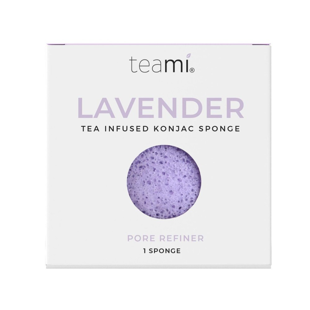Teami Exfoliating Konjac Facial Sponge - Cleansing Pore Refining Face Sponges (Lavender)
