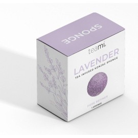 Teami Exfoliating Konjac Facial Sponge - Cleansing Pore Refining Face Sponges (Lavender)