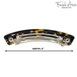 French Amie Long Rectangle Yellow Tokyo Celluloid Acetate Handmade Automatic Large Hair Clip Barrette (Yellow Tokyo) French Amie Long Rectangle Yellow Tokyo Celluloid Acetate Handmade Automatic Large Hair Clip Barrette (Yellow Tokyo)