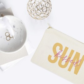 The Cotton & Canvas Co. Sunkissed Summer Beach Cosmetic Bag and Travel Make Up Pouch