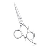 Moontay 6.0 Hair Cutting Shears with Large Finger Holes, Professional Barber Stylist Scissors, Salon Hair Cutting Scissors, 440C Japanese Stainless Steel, Silver