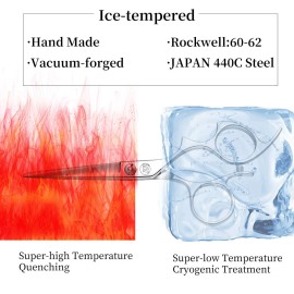 Moontay 6.0 Hair Cutting Shears with Large Finger Holes, Professional Barber Stylist Scissors, Salon Hair Cutting Scissors, 440C Japanese Stainless Steel, Silver Moontay 6.0 Hair Cutting Shears with Large Finger Holes, Professional Barber Stylist Scissors, Salon Hair Cutting Scissors, 440C Japanese Stainless Steel, Silver