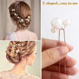 Sppry Wedding Pearl Hair Pins (12 PCS) - U Shaped Hair Accessories for Bridal Women (Silver) Sppry Wedding Pearl Hair Pins (12 PCS) - U Shaped Hair Accessories for Bridal Women (Silver)
