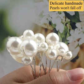 Sppry Wedding Pearl Hair Pins (12 PCS) - U Shaped Hair Accessories for Bridal Women (Silver) Sppry Wedding Pearl Hair Pins (12 PCS) - U Shaped Hair Accessories for Bridal Women (Silver)