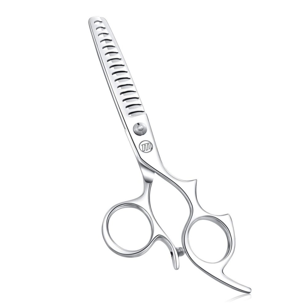 Moontay 6.0 Hair Cutting Shears with Large Finger Holes, Professional Barber Stylist Texturizing Shears, Salon Hair Cutting Scissors, 440C Japanese Stainless Steel, Silver Moontay 6.0 Hair Cutting Shears with Large Finger Holes, Professional Barber Stylist Texturizing Shears, Salon Hair Cutting Scissors, 440C Japanese Stainless Steel, Silver