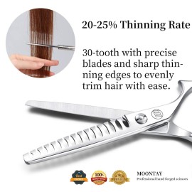 Moontay 6.0 Hair Cutting Shears with Large Finger Holes, Professional Barber Stylist Texturizing Shears, Salon Hair Cutting Scissors, 440C Japanese Stainless Steel, Silver Moontay 6.0 Hair Cutting Shears with Large Finger Holes, Professional Barber Stylist Texturizing Shears, Salon Hair Cutting Scissors, 440C Japanese Stainless Steel, Silver