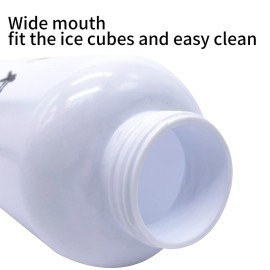 SHOKE Hockey Water Bottle with Long Straw 1 Liter Water Bottles BPA Free Boxing Lacrosse Water Bottle Squeezable for Sports Goalie Boxing Football Golf Gym Baseball Cycling Fitness Yoga 32 Oz-White