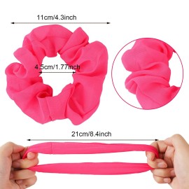 24 Pcs Neon Scrunchies for Hair 80s Neon Hair Accessories for Women Scrunchy Tie Elastic Hairbands Solid Color Ponytail Scrunchy