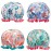 Wrapables Stylish Double Layer Waterproof Shower Caps (Set of 4), Llamas & Ocean Fun