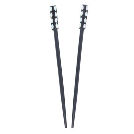 Set of Two 7 inch Long Wooden Hair Sticks With Gem Tops for Women -Black Set of Two 7 inch Long Wooden Hair Sticks With Gem Tops for Women -Black