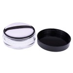 AKOAK Capacity 10 ml(0.33 oz) No Leaks Empty Reusable Plastic Loose Powder Compact Container DIY Makeup Powder Case with Sponge Powder Puff,Elasticated Net Sifter and Threaded Screw Lid