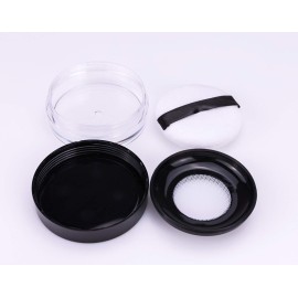 AKOAK Capacity 10 ml(0.33 oz) No Leaks Empty Reusable Plastic Loose Powder Compact Container DIY Makeup Powder Case with Sponge Powder Puff,Elasticated Net Sifter and Threaded Screw Lid AKOAK Capacity 10 ml(0.33 oz) No Leaks Empty Reusable Plastic Loose Powder Compact Container DIY Makeup Powder Case with Sponge Powder Puff,Elasticated Net Sifter and Threaded Screw Lid