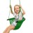 JKsmart Swing Seat for Kids Heavy Duty Rope Play Secure Children Swing Set,Perfect for Indoor,Outdoor,Playground,Home,Tree,with Snap Hooks and Swing Straps,440 lbs Capacity,Green