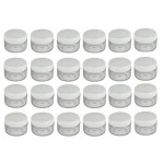XINGZI 24PCS 15ml 0.5oz Refillable Clear Empty Plastic Cosmetic Containers Jars with White Plastic Screw Cap Lid for Lotions Creams Nail Powder Eye Shadow Plastic Storage Containers for Domestic Use