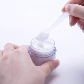 XINGZI 24PCS 15ml 0.5oz Refillable Clear Empty Plastic Cosmetic Containers Jars with White Plastic Screw Cap Lid for Lotions Creams Nail Powder Eye Shadow Plastic Storage Containers for Domestic Use