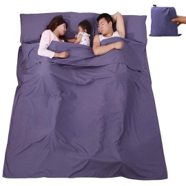 V VILISUN Sleeping Bag Liner, Lightweight Portable, Soft Travel and Camping Sheet, with Compact and Carry Bag, for Travel, Hotel