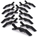 Deke Home - 4.3-Inch Alligator Hair Clips with Teeth - Professional Salon Hair Sectioning Clips for Styling, Cutting & Coloring - Non-Slip Grip, Durable Plastic, Black, Pack of 12