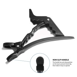 Deke Home - 4.3-Inch Alligator Hair Clips with Teeth - Professional Salon Hair Sectioning Clips for Styling, Cutting & Coloring - Non-Slip Grip, Durable Plastic, Black, Pack of 12