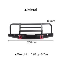 INJORA Adjustable Front Bumper with Led Light for TRX4 Axial SCX10 SCX10 II 90046 90047 RC Car Upgrade Part(Black)