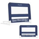 Dream On Me Lightweight Mesh Security Adjustable Bed Rail for Toddler, Breathable Mesh Fabric, Suitable for All Types of Beds, Reinforced Anchor System Bed Guard Rail, Navy