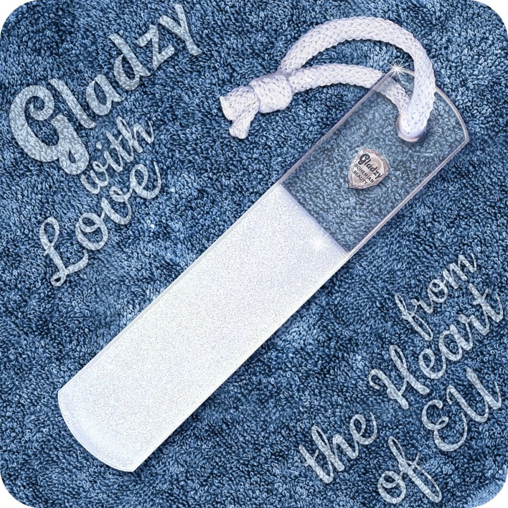 Genuine Czech Glass Foot File by GLADZY - Gentle Callus Remover Foot Rasp, Pedicure & Spa Rough Skin Scrubber, Two-Sided Etched Different Grit Surface, Professional Toenail & Heels Care, Made in EU Genuine Czech Glass Foot File by GLADZY - Gentle Callus Remover Foot Rasp, Pedicure & Spa Rough Skin Scrubber, Two-Sided Etched Different Grit Surface, Professional Toenail & Heels Care, Made in EU