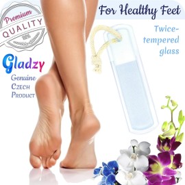 Genuine Czech Glass Foot File by GLADZY - Gentle Callus Remover Foot Rasp, Pedicure & Spa Rough Skin Scrubber, Two-Sided Etched Different Grit Surface, Professional Toenail & Heels Care, Made in EU Genuine Czech Glass Foot File by GLADZY - Gentle Callus Remover Foot Rasp, Pedicure & Spa Rough Skin Scrubber, Two-Sided Etched Different Grit Surface, Professional Toenail & Heels Care, Made in EU