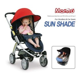 Manito Sun Shade for Strollers and Car Seats (Khaki Grey) UPF 50+