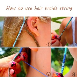 Miman Hair String for Braids Dreadlocks DIY Braided Hair Wrap Colorful Styling Hair Braiding Yarn Hair Strings for Hip-hop Hair Accessories Miman Hair String for Braids Dreadlocks DIY Braided Hair Wrap Colorful Styling Hair Braiding Yarn Hair Strings for Hip-hop Hair Accessories
