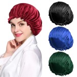 ROYBENS 4PCS Satin Bonnets for Women, Silk Hair Bonnet for Sleeping, Silky Sleep Cap for Curly Hair Braids, B