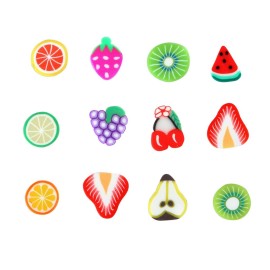 BinaryABC 3D Fruit Nail Art Slices,Summer Strawberry Nail Stickers Charms,DIY Nail Decorations Supplies(Fruit Style Random)