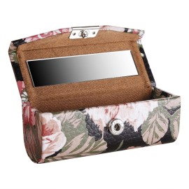 Beautyflier Womens PU Leather Lipstick Case Holder with Mirror Rectanglet Makeup Travel Cases for Purse Lipstick Holder (Black Flower) Beautyflier Womens PU Leather Lipstick Case Holder with Mirror Rectanglet Makeup Travel Cases for Purse Lipstick Holder (Black Flower)