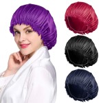 ROYBENS Satin Bonnet for Women - 4PCS Set, Bonnet for Sleeping, Silk Sleep Cap for Curly Hair, D