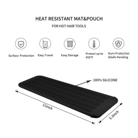 EIOKIT Heat Resistant Travel Mat Pouch for Hair Straighteners,Crimping Irons,Curling Wands,Flat Irons and Styling Tools
