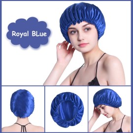 ROYBENS 4PCS Satin Bonnets for Women, Silk Hair Bonnet for Sleeping, Silky Sleep Cap for Curly Hair Braids, H