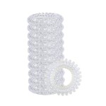20pcs Transparent Spiral Hair Ties No Crease Hair Coils Elastic Ponytail Holders Spiral Phone Cord Hair Ties Hair Bands Hair Accessory for Women Girls