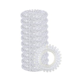 20pcs Transparent Spiral Hair Ties No Crease Hair Coils Elastic Ponytail Holders Spiral Phone Cord Hair Ties Hair Bands Hair Accessory for Women Girls