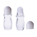 2 Pcs 1.69oz /50ml Clear Refillable Glass Roll-On Bottles Empty Roll On Bottles Reusable Leak-Proof Massage Roller Bottles Containers Plastic Roller Ball for DIY Essential Oils White Cap