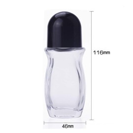 2 Pcs 1.69oz /50ml Clear Refillable Glass Roll-On Bottles Empty Roll On Bottles Reusable Leak-Proof Massage Roller Bottles Containers Plastic Roller Ball for DIY Essential Oils White Cap