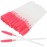 100 Pcs Silicone Mascara Wands Disposable Eyelash Brushes for Extensions Lash Applicators Makeup Tool Kit (Clear Handle/Deep Pink Brush Head)
